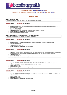 BOLLETTINO N. 1018 DEL 01.09.2015