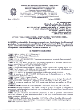 Ministero dell` Istruzione, del! ` Universit&agrave; e della Ricerca