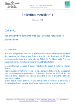 N. 01 Settembre - Rotary Club Valle del Rubicone