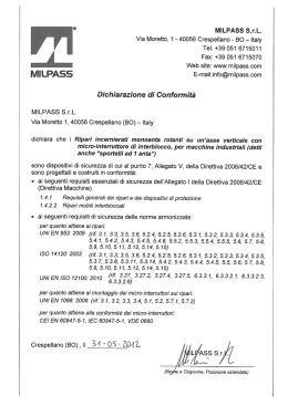 MILPASS S.r.L. Via Moretto, 1 - 40056 Crespellano - BO