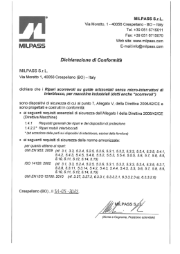 MILPASS S.r.L. Via Moretto, 1 - 40056 Crespellano - BO