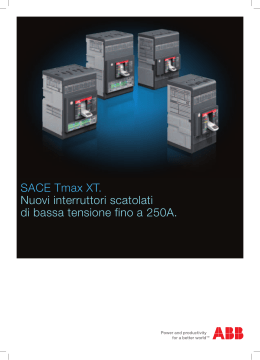 SACE Tmax XT. Nuovi interruttori scatolati di bassa