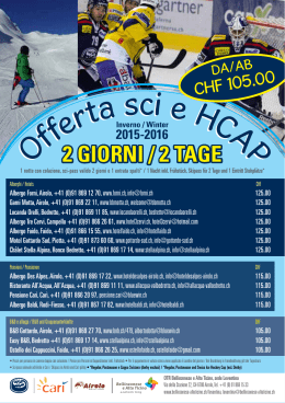 Offerta sci e HCAP - Bellinzona e Alto Ticino