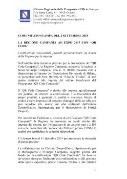 Comunicato stampa Regione Campania, 2