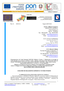 I.S.I.S. Alfonso Casanova ISTITUTO CAPOFILA P.tta Casanova, 4