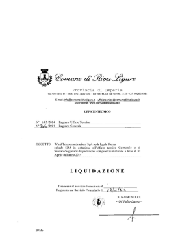 Liquidazione n. 143/2014 Reg. UT del 16/06/2014