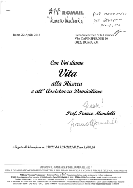 lettera ringraziamenti ail - Liceo Scientifico Statale &ldquo;Antonio Labriola&rdquo;