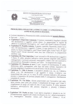 1CL Latino - Liceo Baudi di Vesme