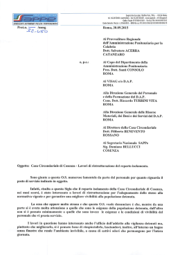 Cosenza - Lavori di ristrutturazione reparto isolamento