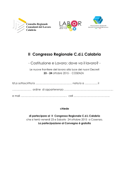II Congresso Regionale C.d.L Calabria
