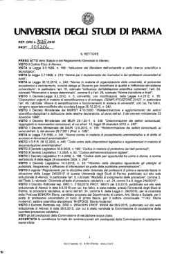 Decreto Rettorale rep. DRD n. 3028/2015 PROT. 101204 del 03/11
