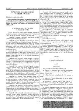 Decreto del Ministero dell`Economia e delle Finanze n. 53