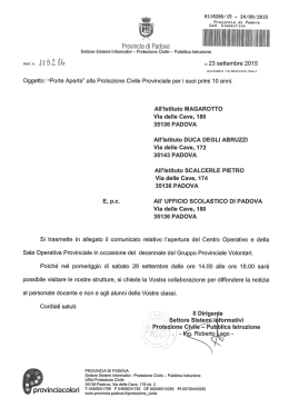 comunicazione allegata - Istituto di Istruzione Superiore P. Scalcerle
