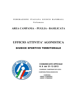 area campania – puglia - basilicata ufficio attivita` agonistica
