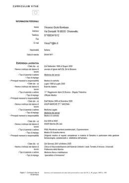 Vincenzo Giulio Bombace Via Donizetti 16 60033 Chiaravalle