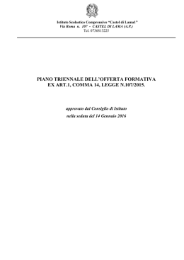 P.T.O.F. (Piano triennale dell`offerta formativa)