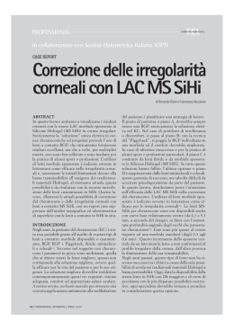 Correzione delle irregolarit&agrave; corneali con LAC MS SiHi