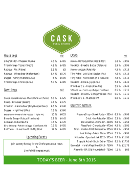 TODAY`S BEER - June 8th 2015