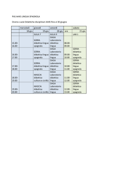 PAS A445 LINGUA SPAGNOLA Orario e aule Didattiche