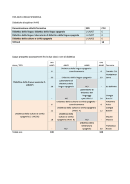 PAS A445 LINGUA SPAGNOLA Didattiche disciplinari A445