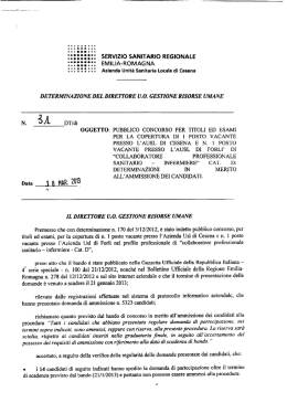 determinazione del direttore uo gestione risorse umane