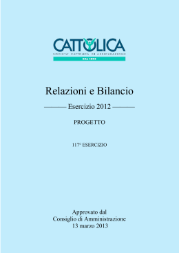 Bilancio Cattolica 2012