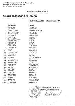 In allegato quanto indicato in oggetto