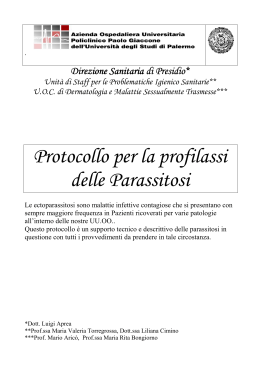Protocollo per la profilassi delle Parassitosi