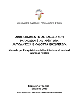 manuale di addestramento - Associazione Nazionale Paracadutisti