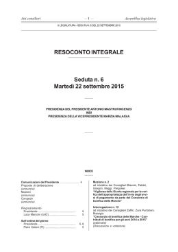 Seduta n. 6 - Consiglio regionale delle Marche