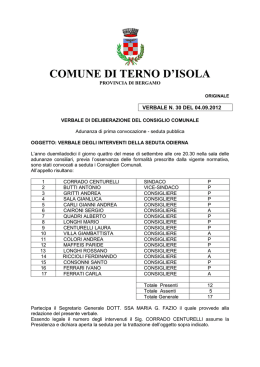 verbale degli interventi della seduta odierna