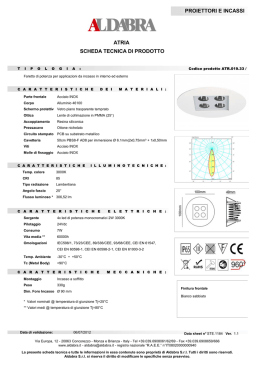 SCHEDA TECNICA DI PRODOTTO ATRIA PROIETTORI E
