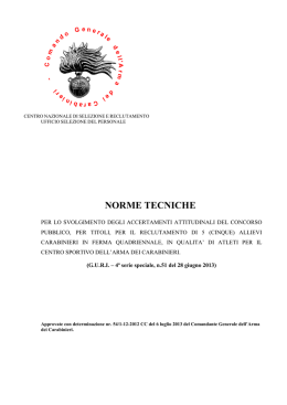 Norme Tecniche Accertamenti Attitudinali concorso
