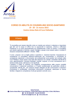 CORSO DI ABILIT&Agrave; DI COUNSELING SOCIO-SANITARIO