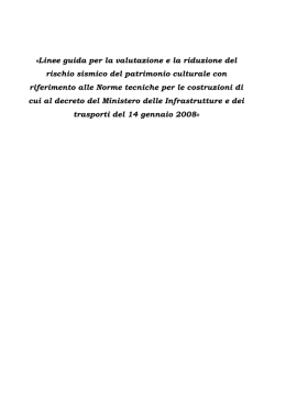 &laquo;Linee guida per la valutazione e la riduzione del rischio sismico