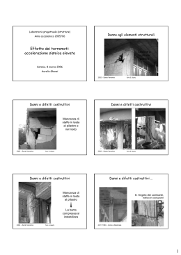 Effetto dei terremoti: accelerazione sismica elevata