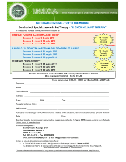 Seminario di Specializzazione in Pet Therapy