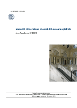 Modalit&agrave; di iscrizione ai corsi di Laurea Magistrale