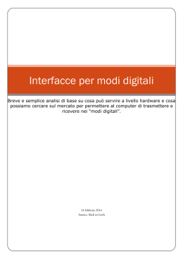 Panoramica suggerita da IK1NPP interfacce commerciali
