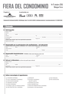 Modulo iscrizione - Federcondominio in fiera
