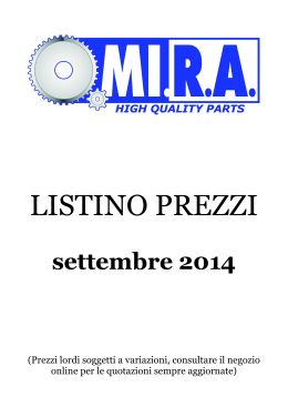 LISTINO PREZZI