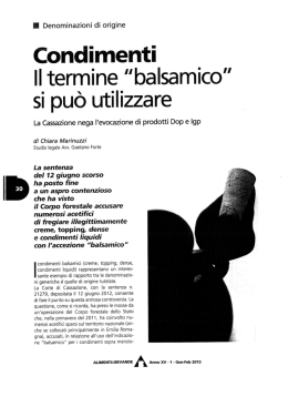 Il termine "balsamico"