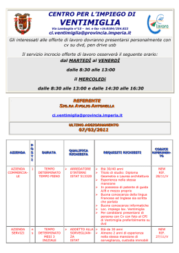 offerte centro impiego ventimiglia - Lavoro