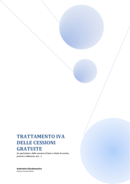 trattamento iva delle cessioni gratuite