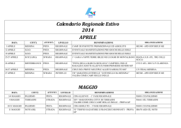 Calendario Regionale Estivo 2014 APRILE