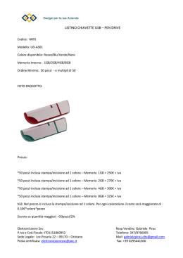LISTINO CHIAVETTE USB &ndash; PEN DRIVE