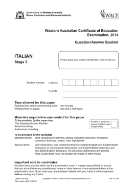 ITALIAN - School Curriculum and Standards Authority