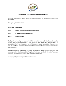 Terms and conditions for reservations