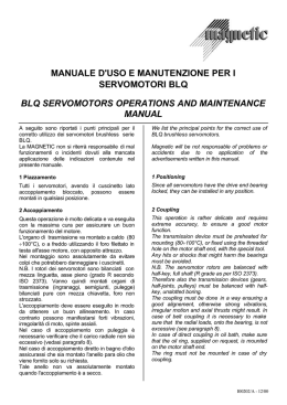 MANUALE D`USO E MANUTENZIONE PER I SERVOMOTORI BLQ
