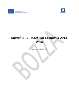 capitoli 1 - 2 - 4 del PSR Campania 2014- 2020